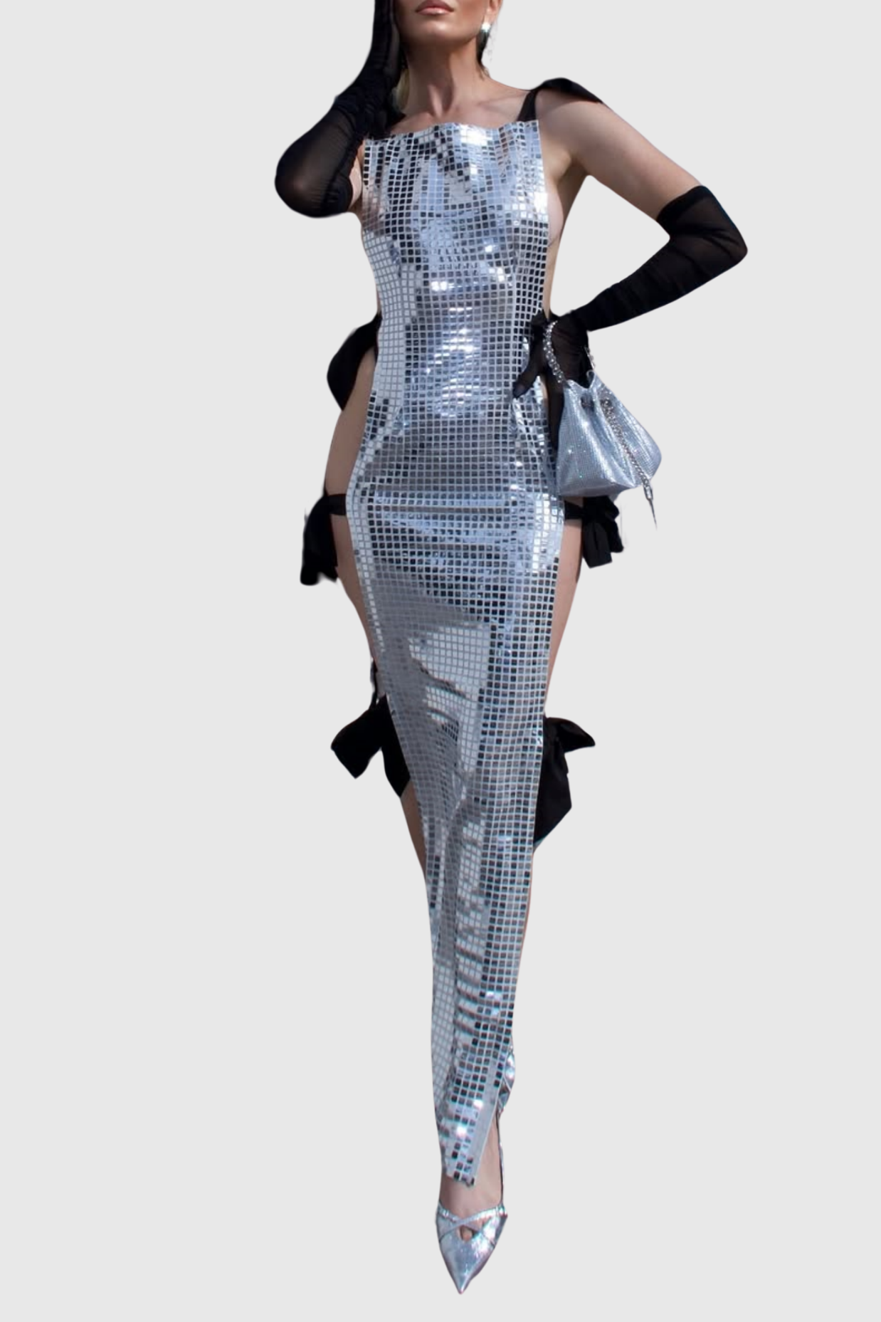 Bevverly Mirrow Bow Cutout Maxi Dress