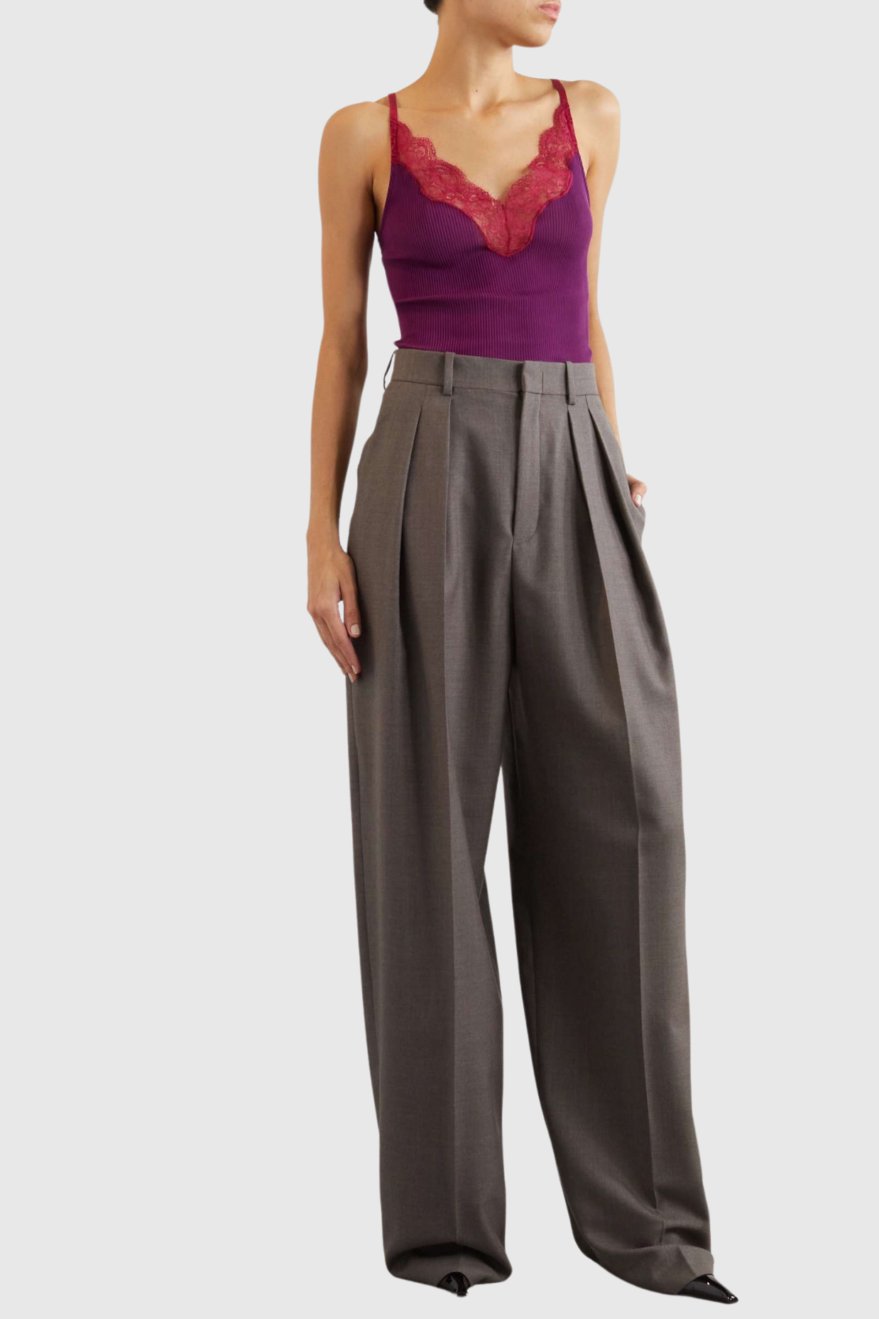 Brandra Lace-trimmed Tank Top - Purple