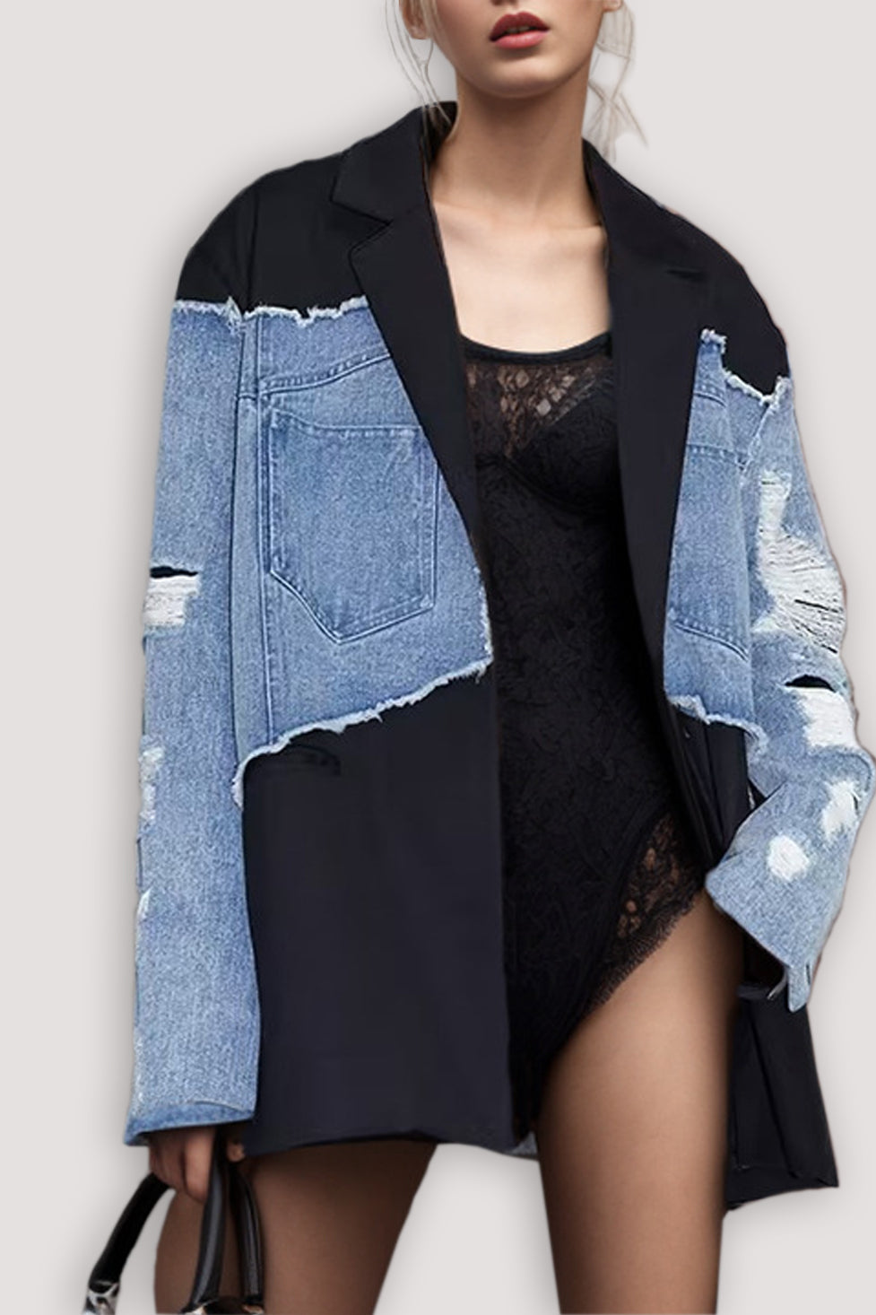 Brenna Denim Patchwork Coat