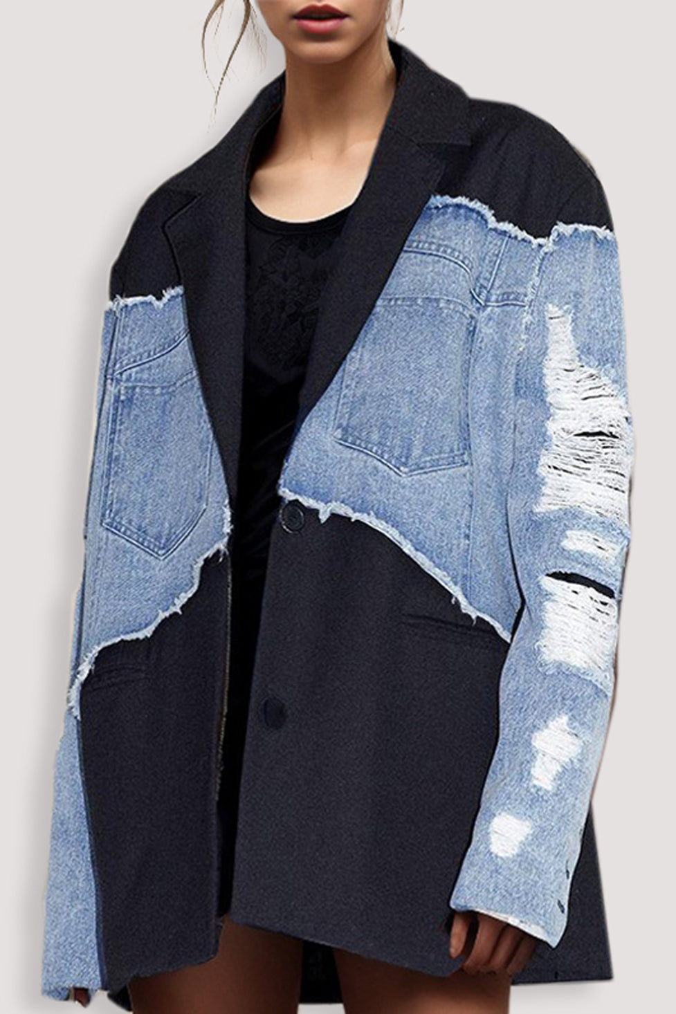 Brenna Denim Patchwork Coat