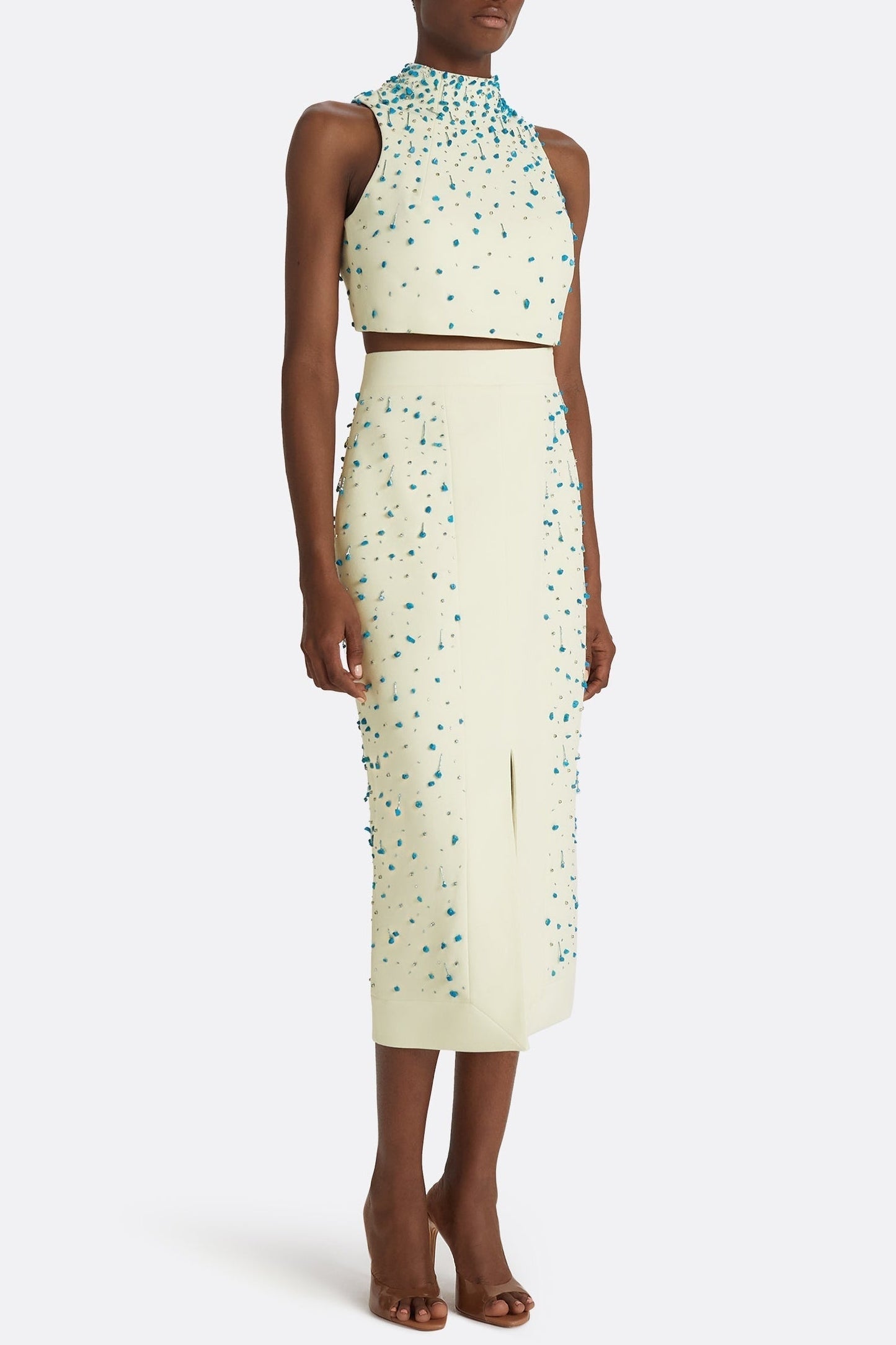 Cadee Turquoise Embellished Two Piece Set