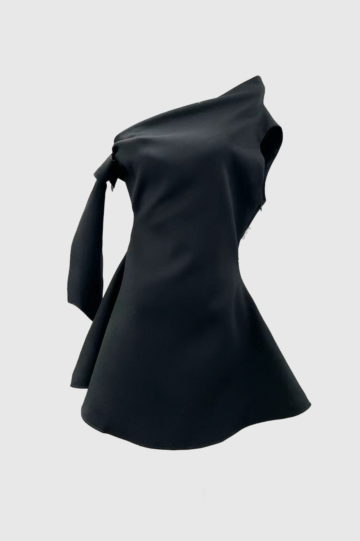 Calwa Asymmetric One Shoulder Flare Mini Dress