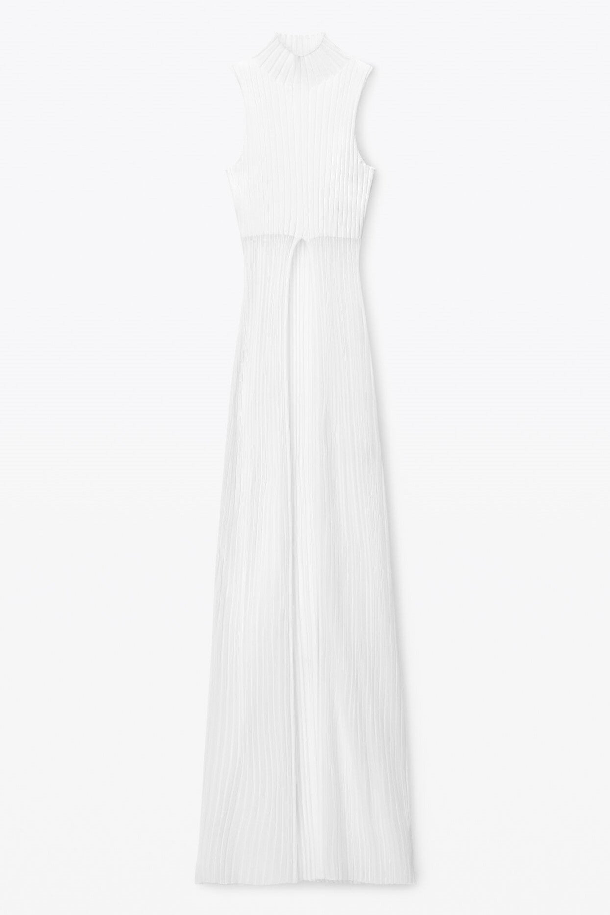 Carola Ribbed Cutaway Split Top - White