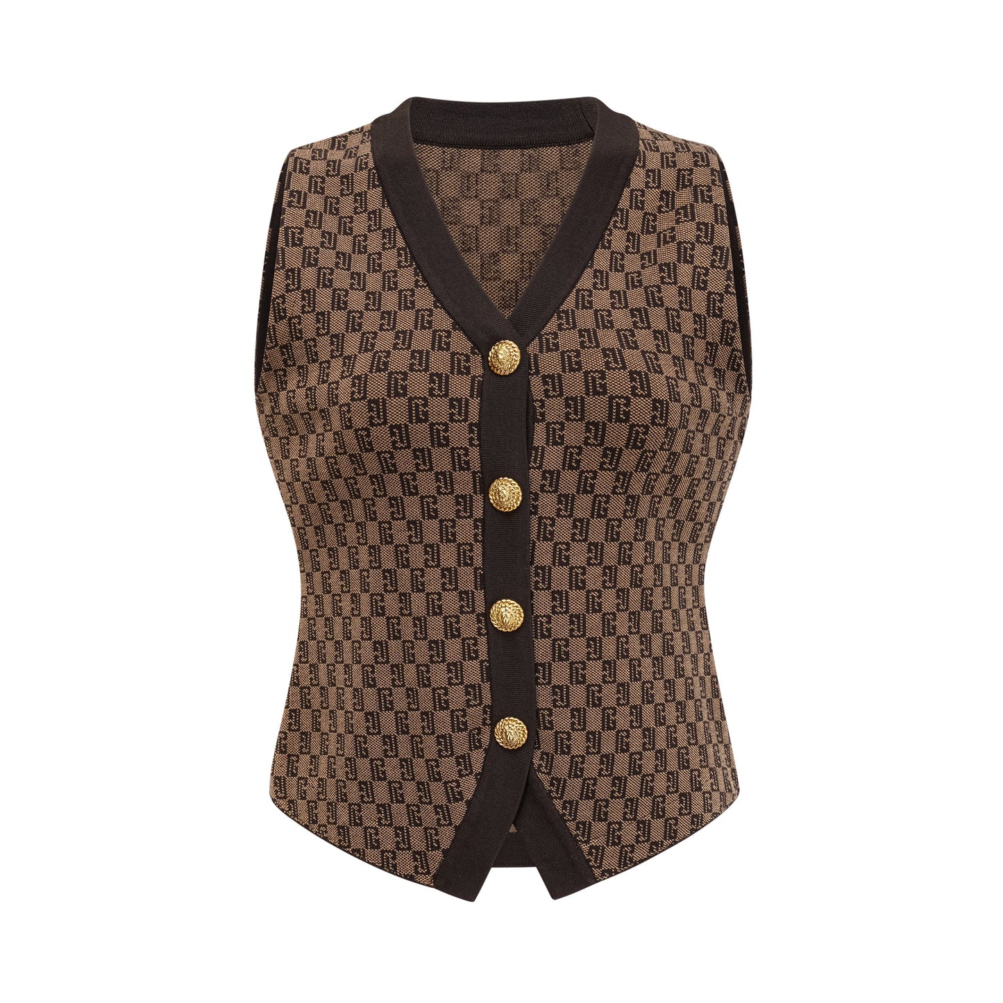 Cyrielle monogram-jacquard top & trousers matching set