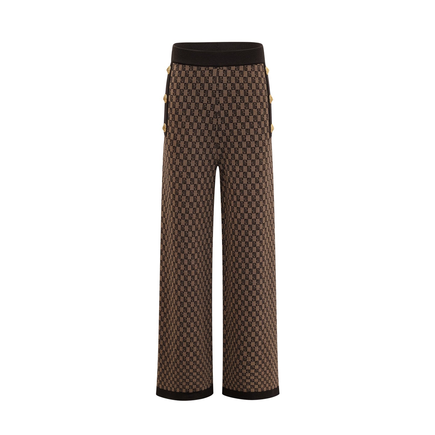Cyrielle monogram-jacquard top & trousers matching set