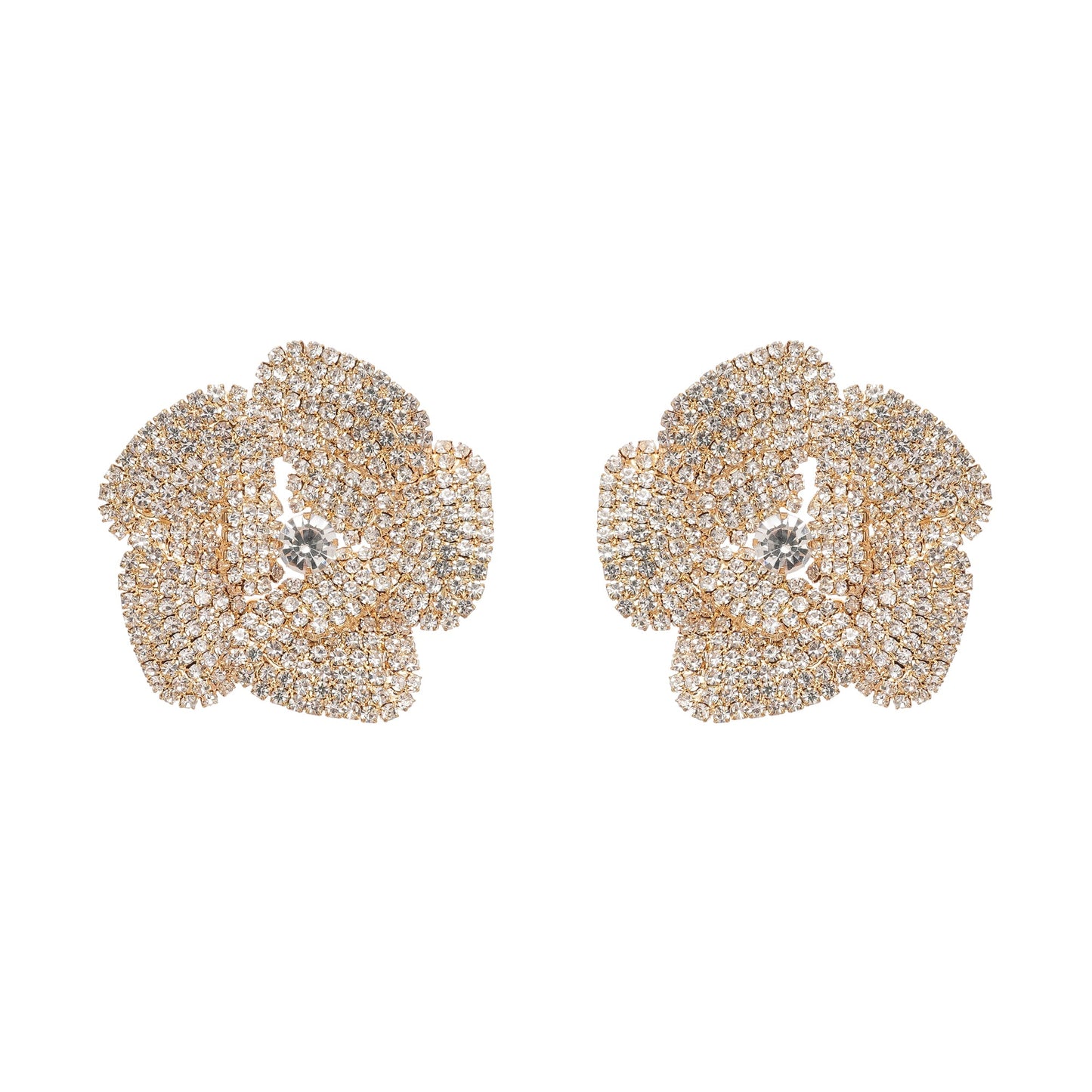 Saira crystal-embellished floral earrings