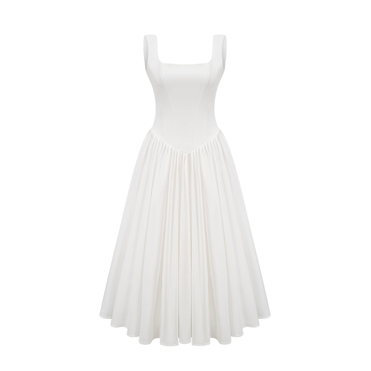 Sadie white pleated corset gown dress (US Only)