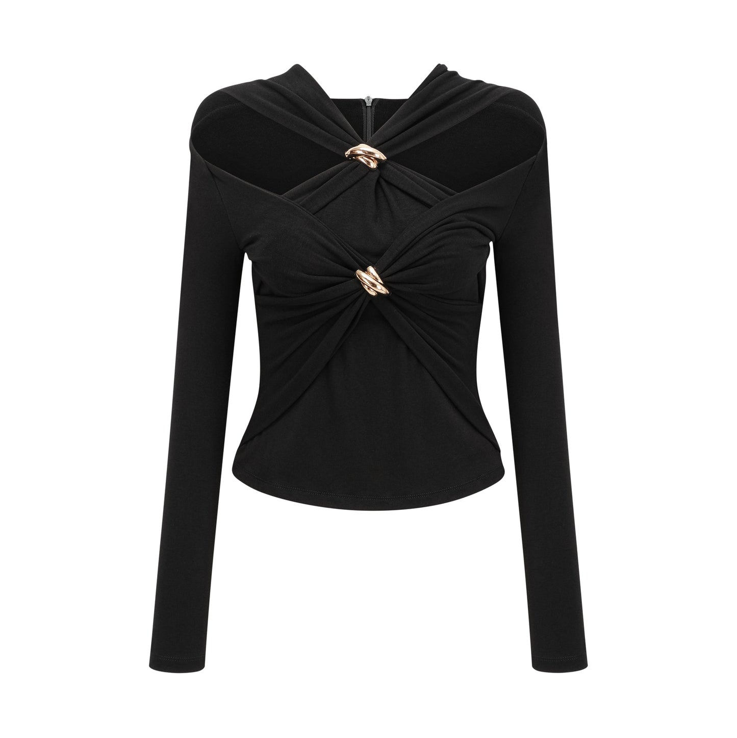 Clarabelle gathered-effect cut-out top
