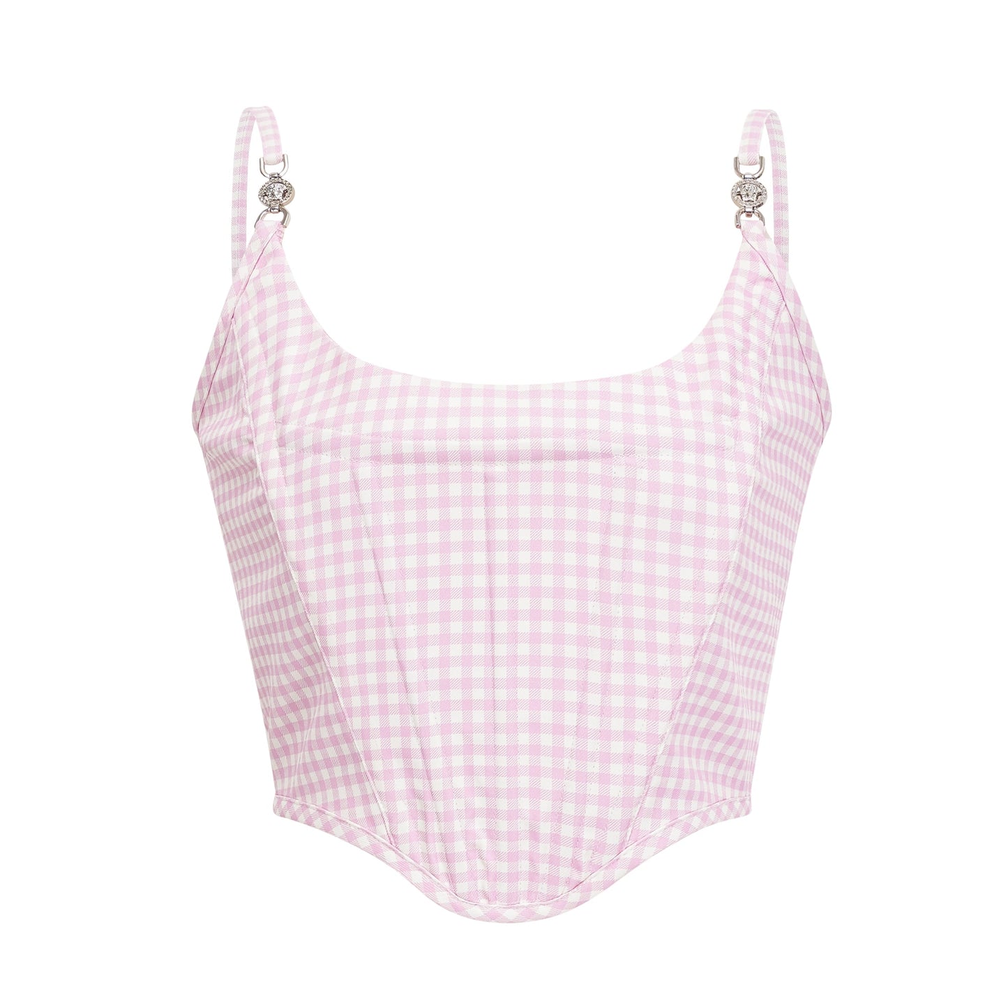 Sandrine gingham-check top & skirt matching set