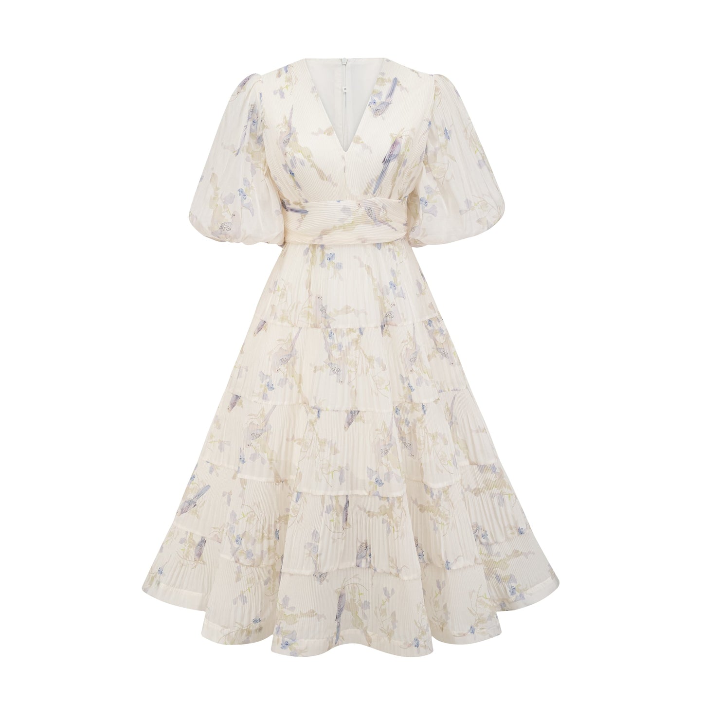 Ariane V-neck tiered-ruffled midi dress (US Only)