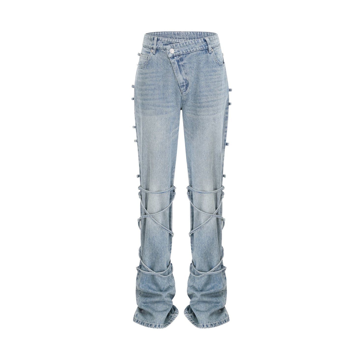 Géraldine strap-detail jeans