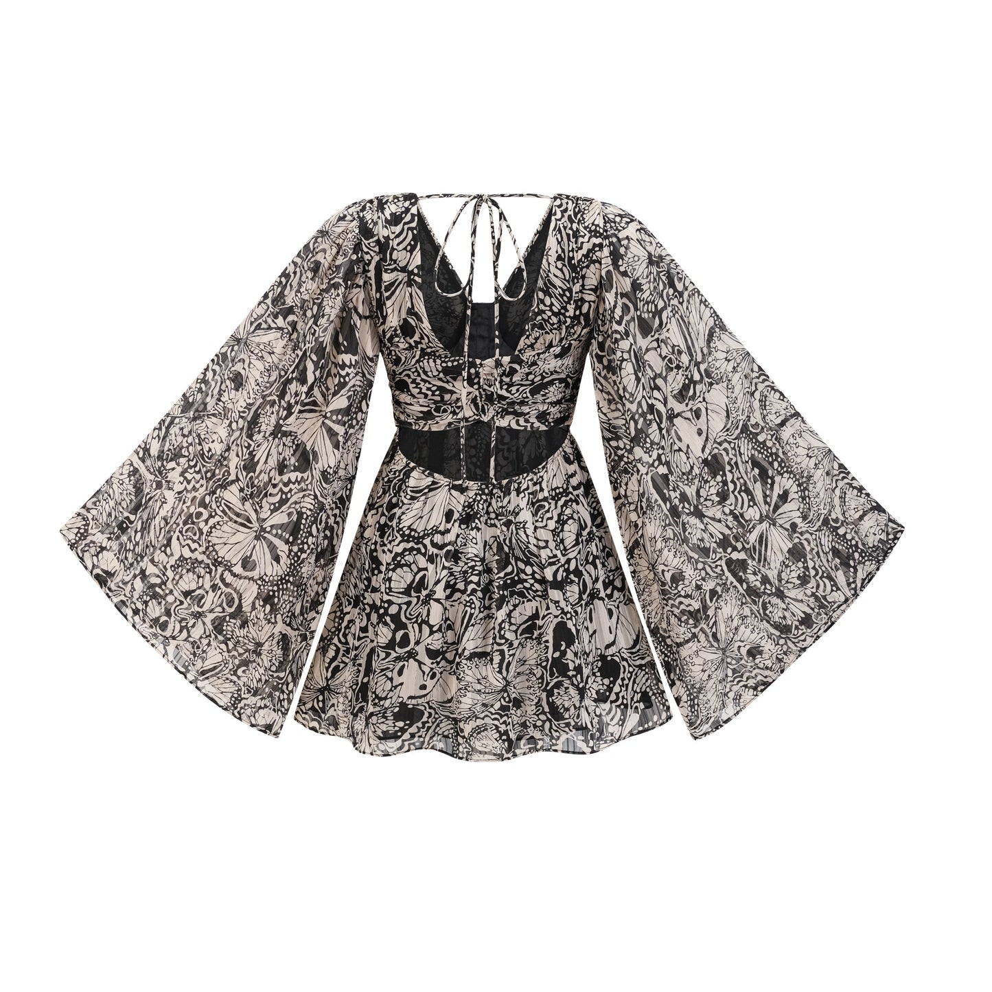 Perrine pattern-print V-neck mini dress
