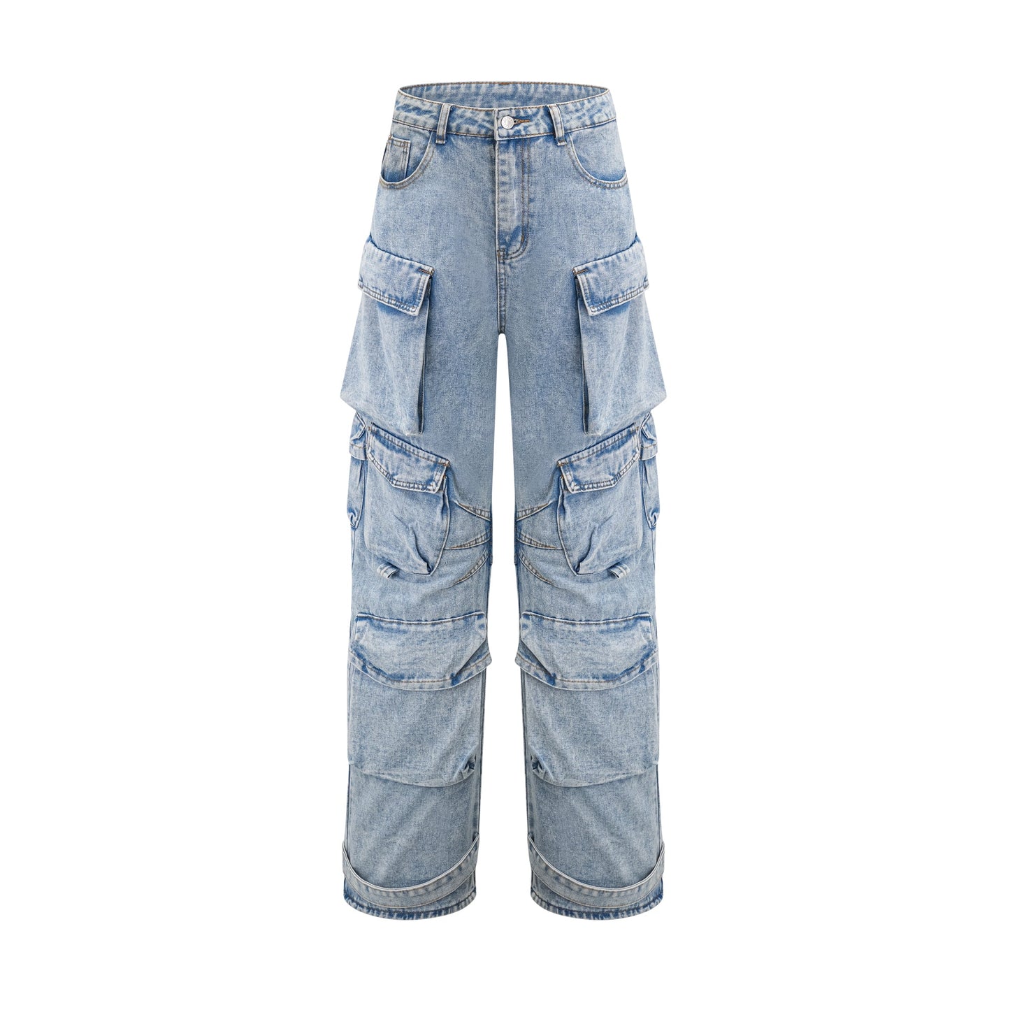 Agathe high-waisted palazzo cargo trousers