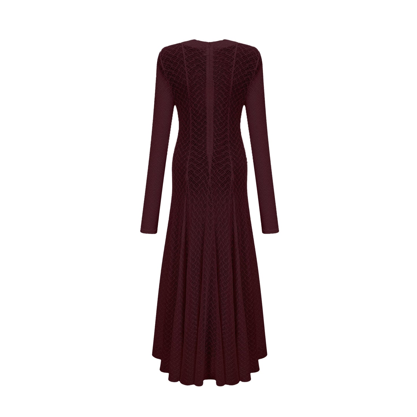 Athena wavy-pattern lace maxi dress in Red