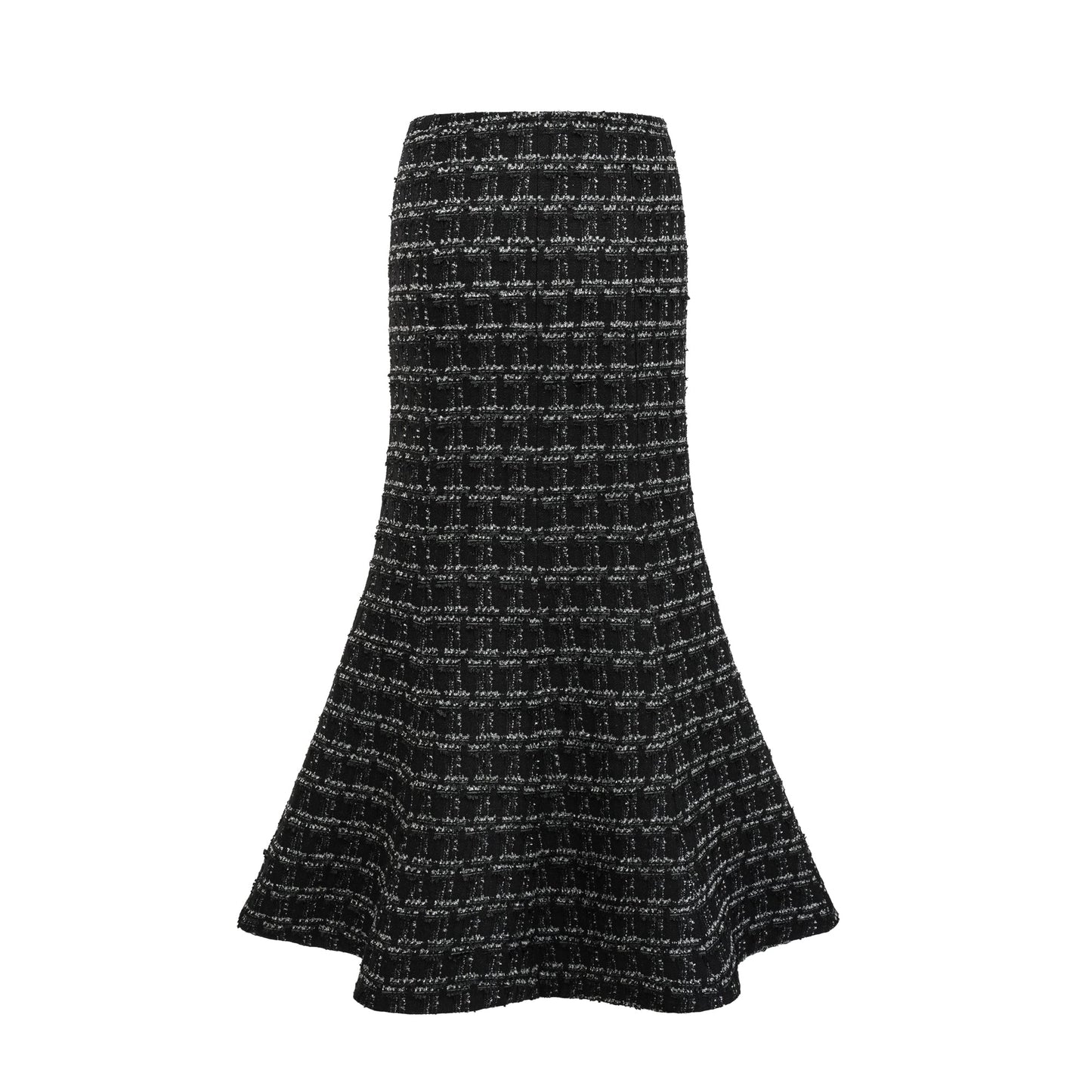 Axelle black checked tweed vest top & skirt matching set
