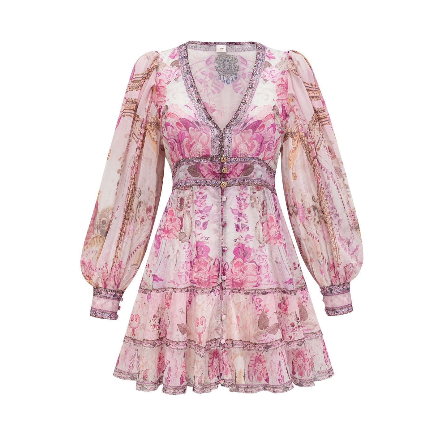 Mélisande floral-print tiered mini dress (US Only)