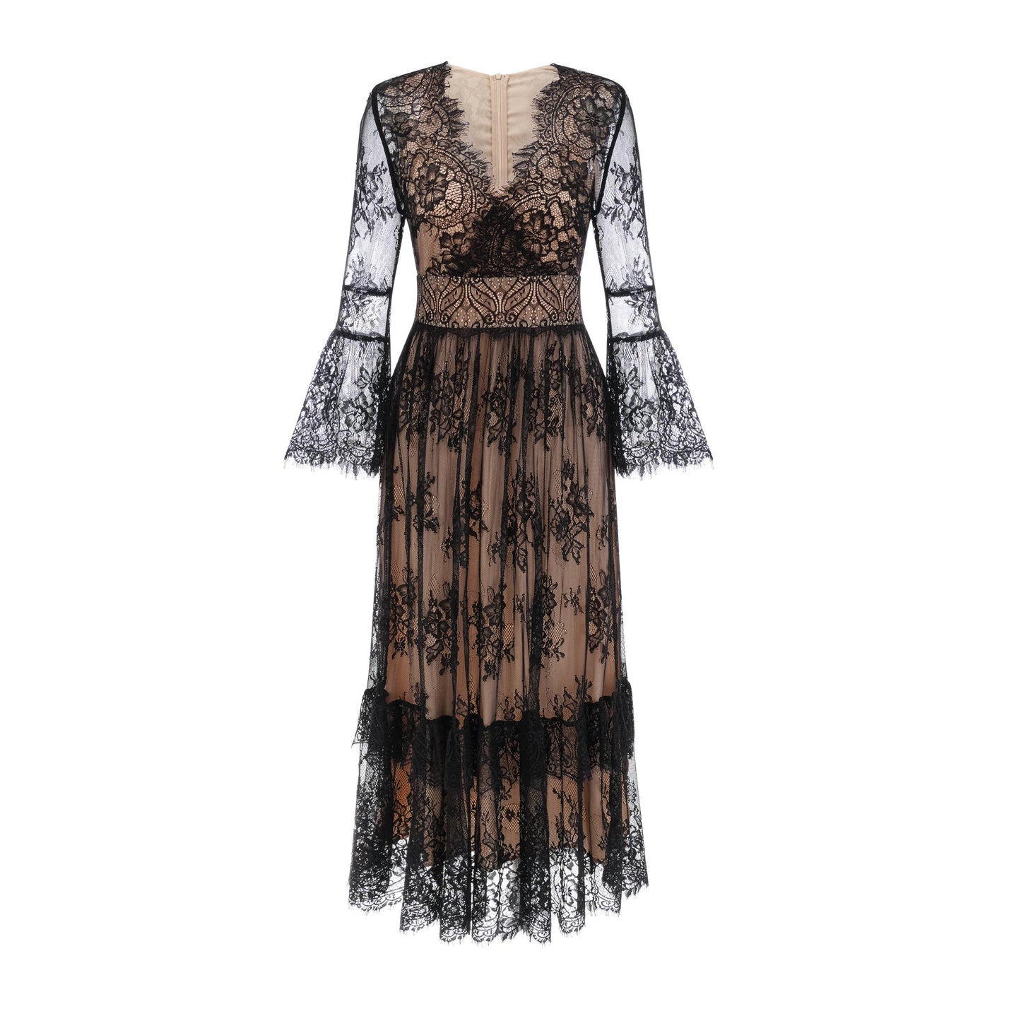 Louise V-neck lace midi dress (US Only)