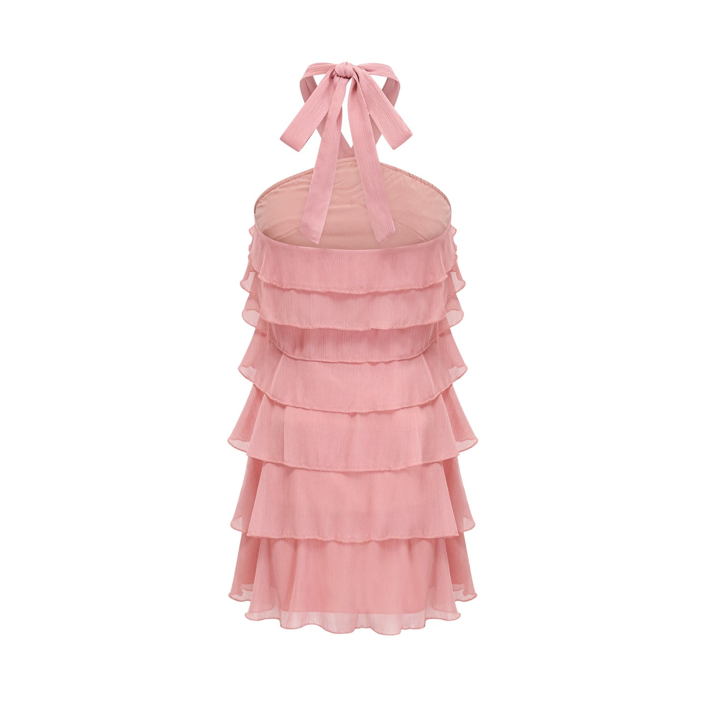 Briar pink tiered halterneck mini dress (US Only)