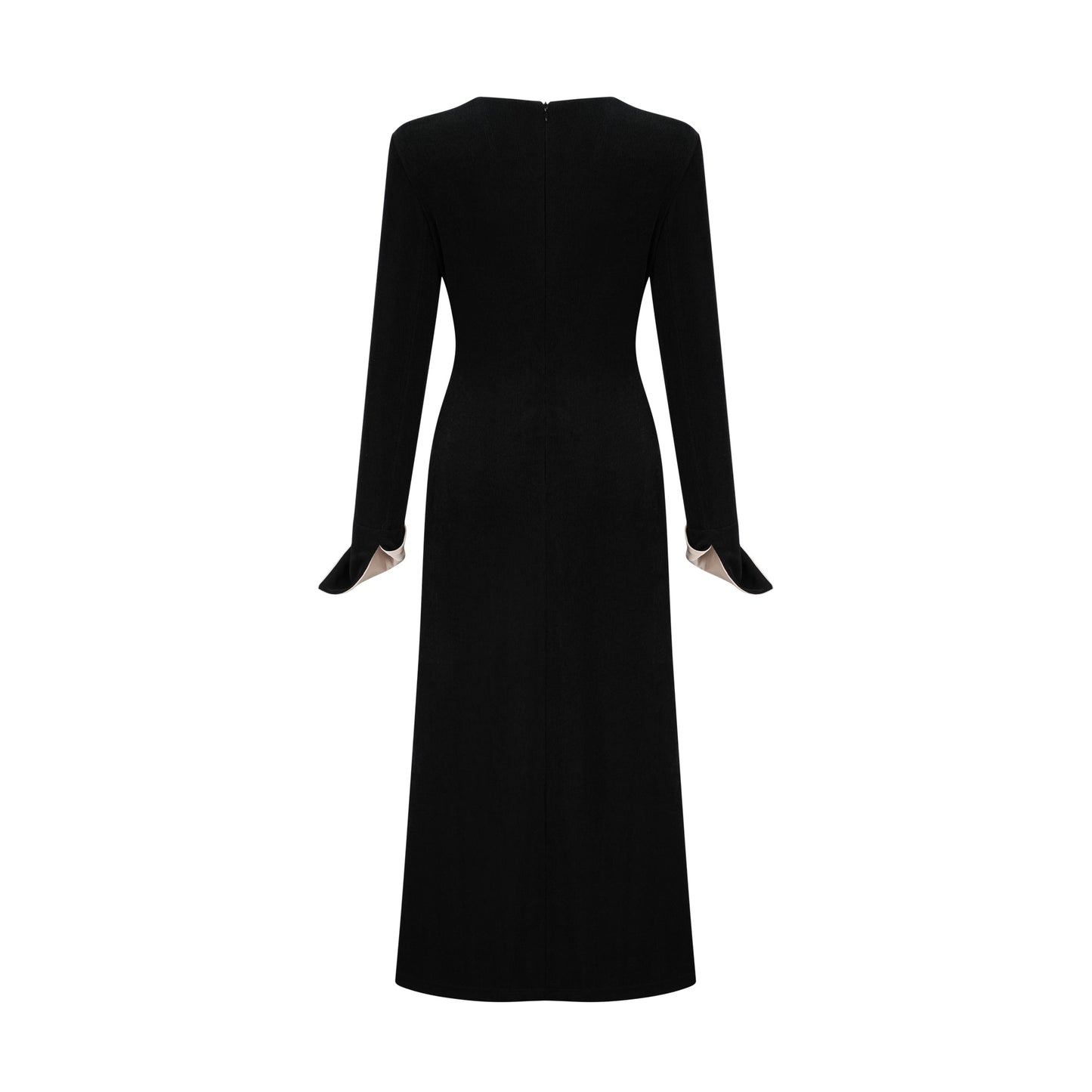 Karine contrast-color bowknot v-neck maxi dress