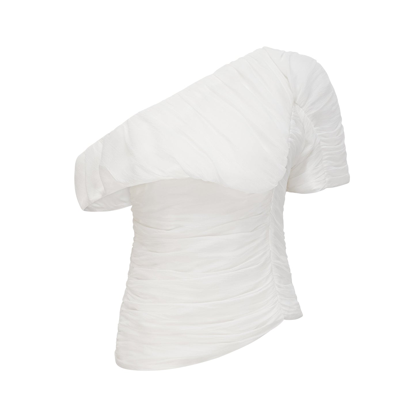 Adèle creased top & trousers matching set in White