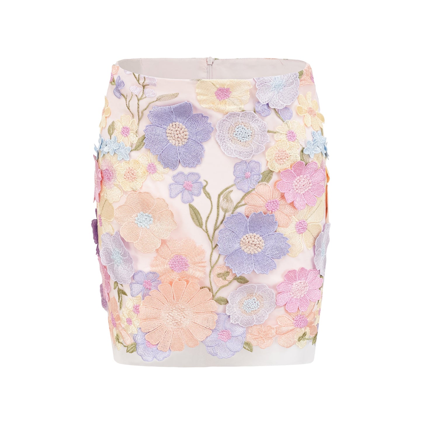 Malika petal embroidered top & skirt matching set