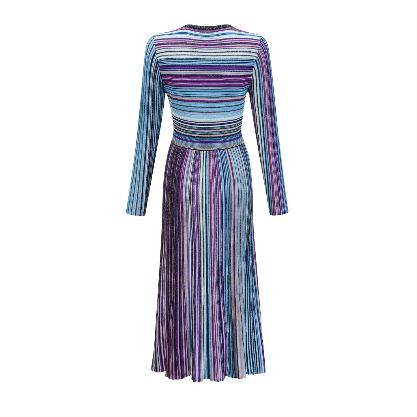 Mathilde metallic pleated midi dress in Blue (US Only)