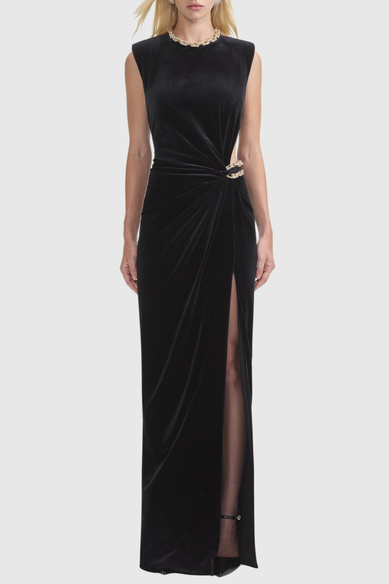 Dalila Velvet Chain-embellished Maxi Dress
