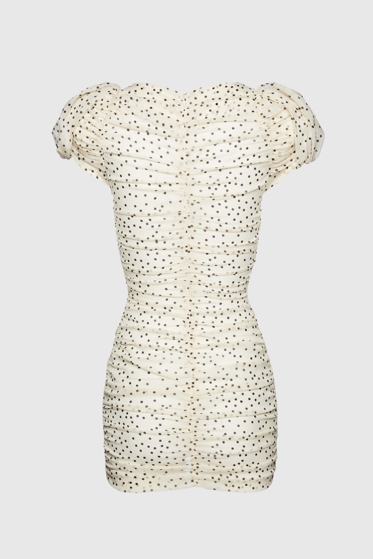 Eadlla Ruched Polka Dot Mini Dress
