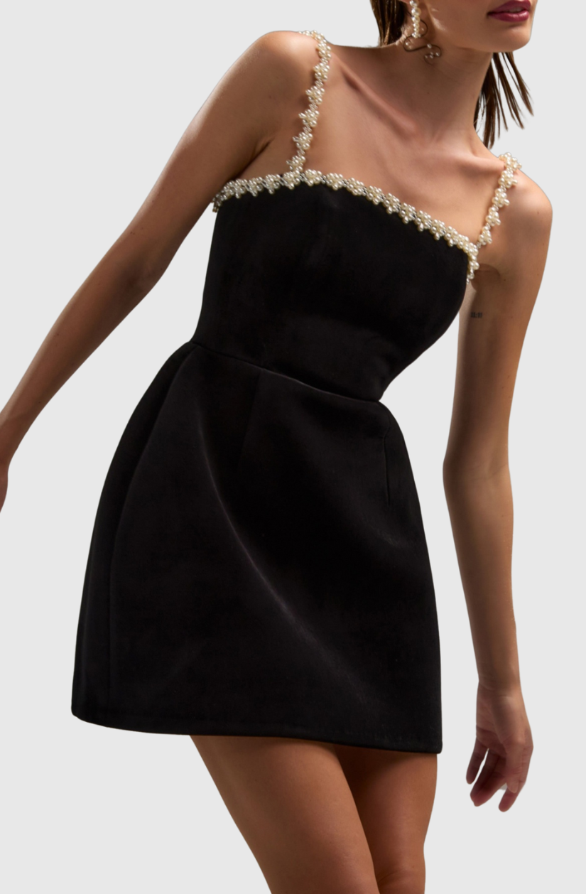Eiondre Pearl Embellished Mini Bandage Dress