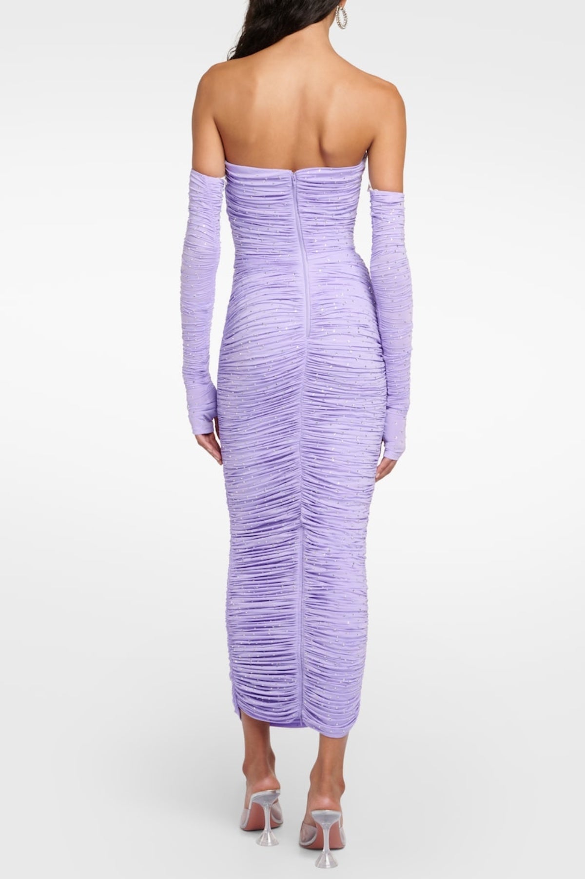 Tisa Crystal-embellished Ruched Midi Dress