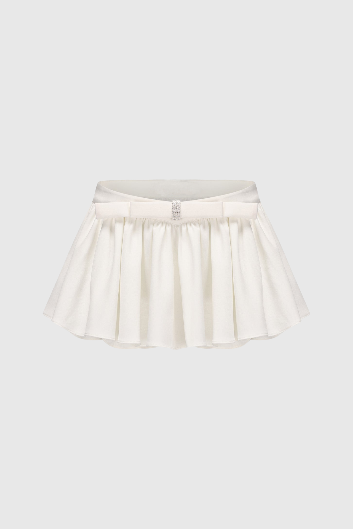 Ephai Ruched Chiffon Ruffle Two Piece Set - White