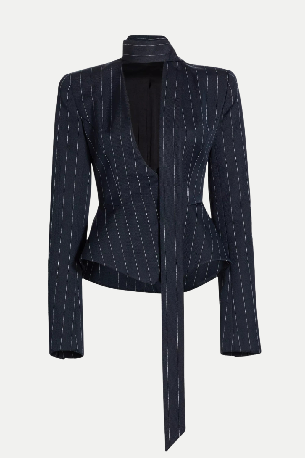 Hibyl Pinstripe Scarf Blazer