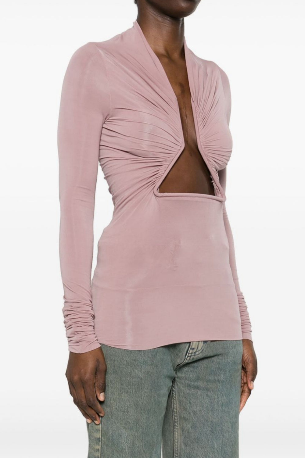 Kohana Cutout Ruch Bodycon Top - Pink