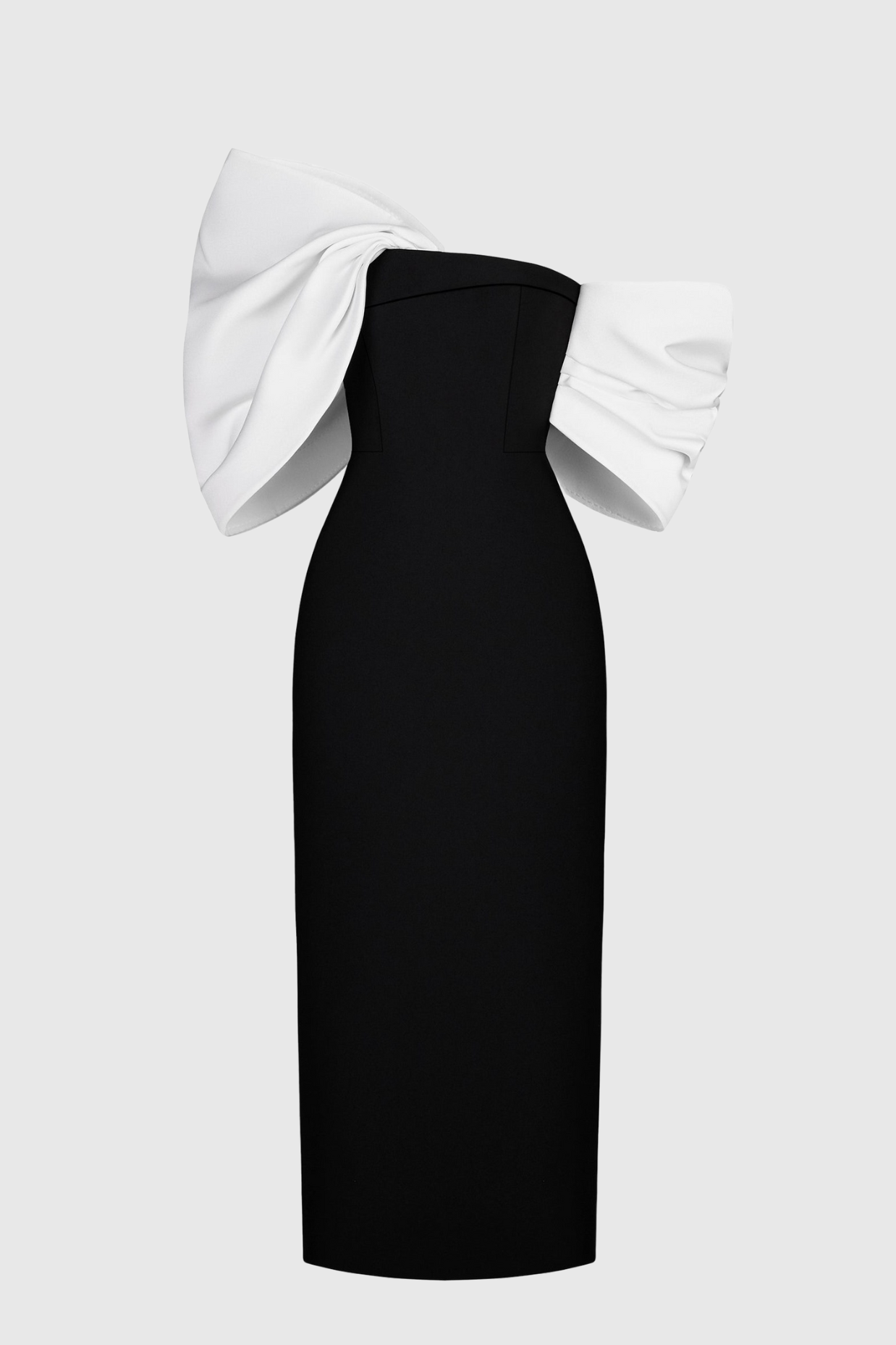 Faina Bow Embellished Midi Dress - Black