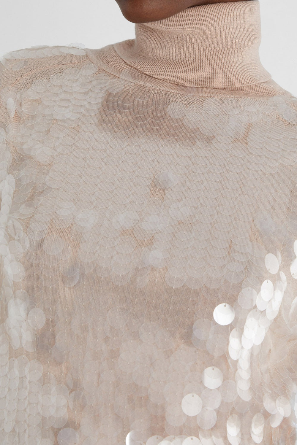 Odetia Sequin Turtleneck Knit Sweater