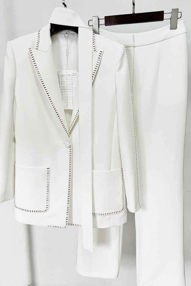 Ophelia Scarf-Detailed Blazer Set