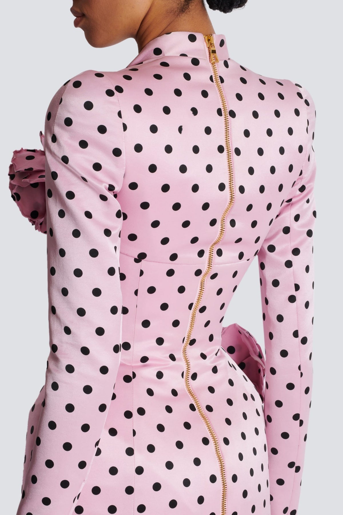 Ostelle Polka Dots Satin Mini Dress - Pink