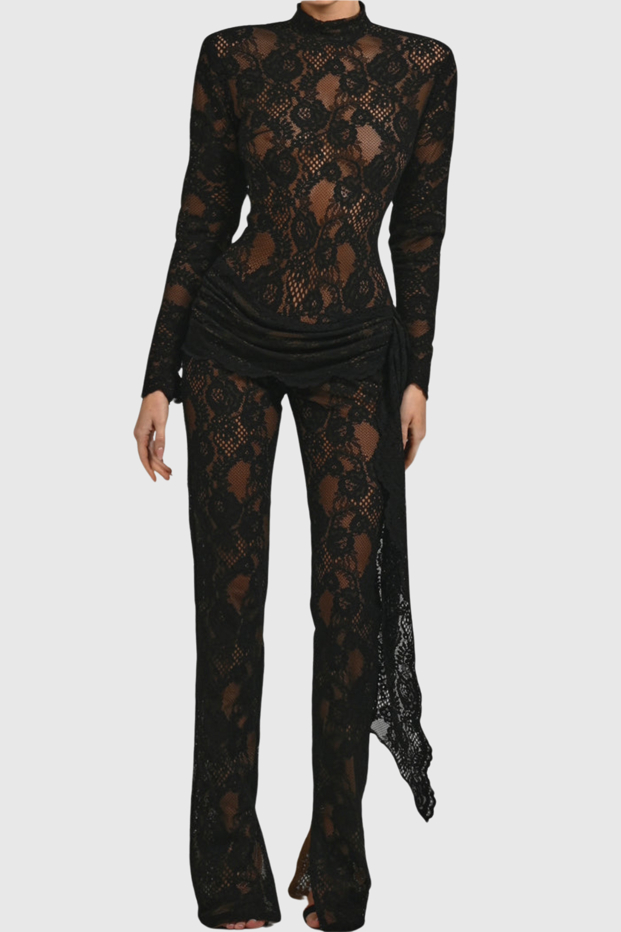 Quineis Lace Jumpsuit - Black