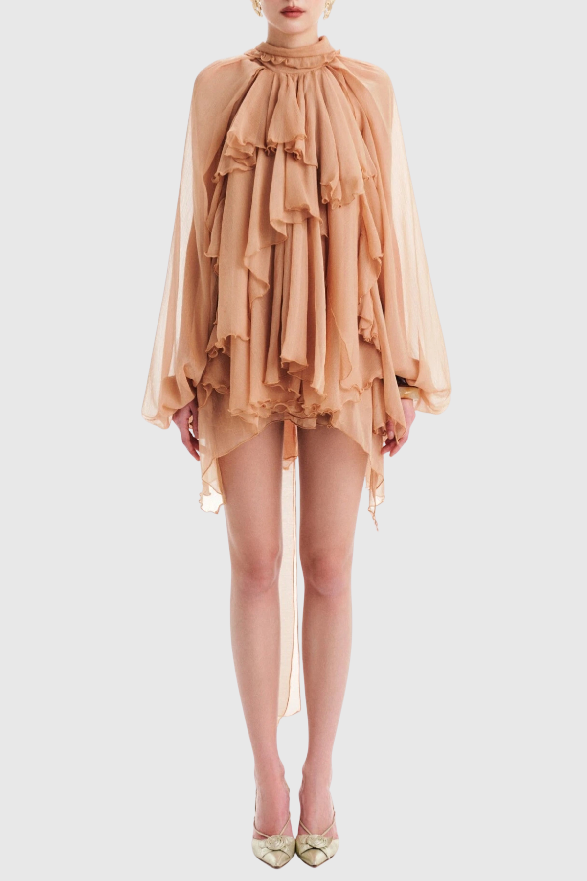 Rekha Long Sleeve Ruffle Pants Set