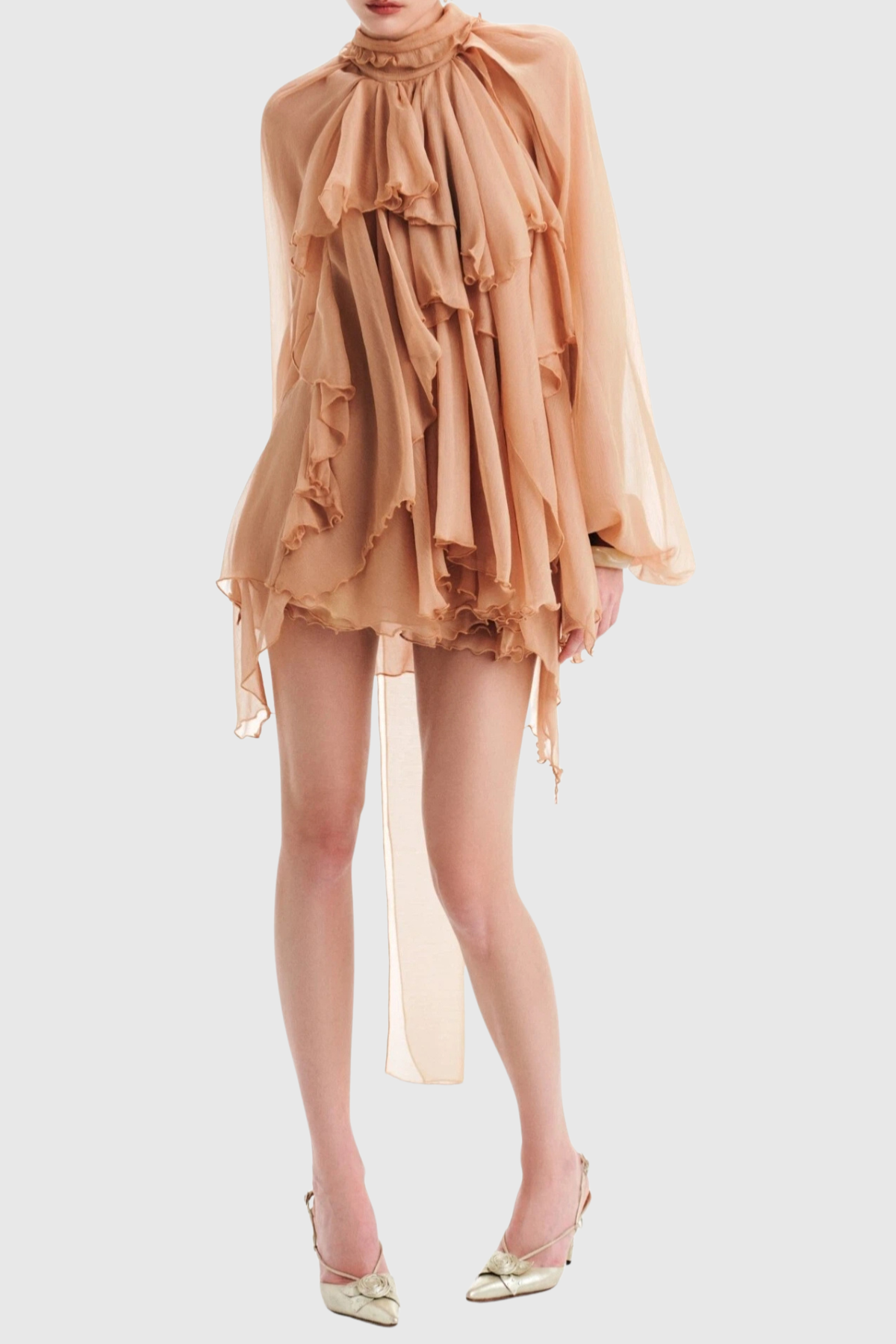 Rekha Long Sleeve Ruffle Pants Set