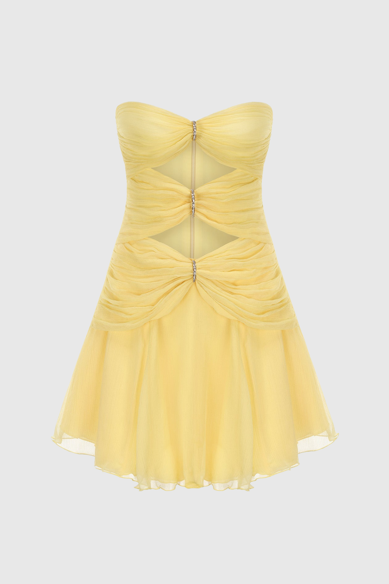Rerynne Strapless Cutout Mini Dress - Yellow