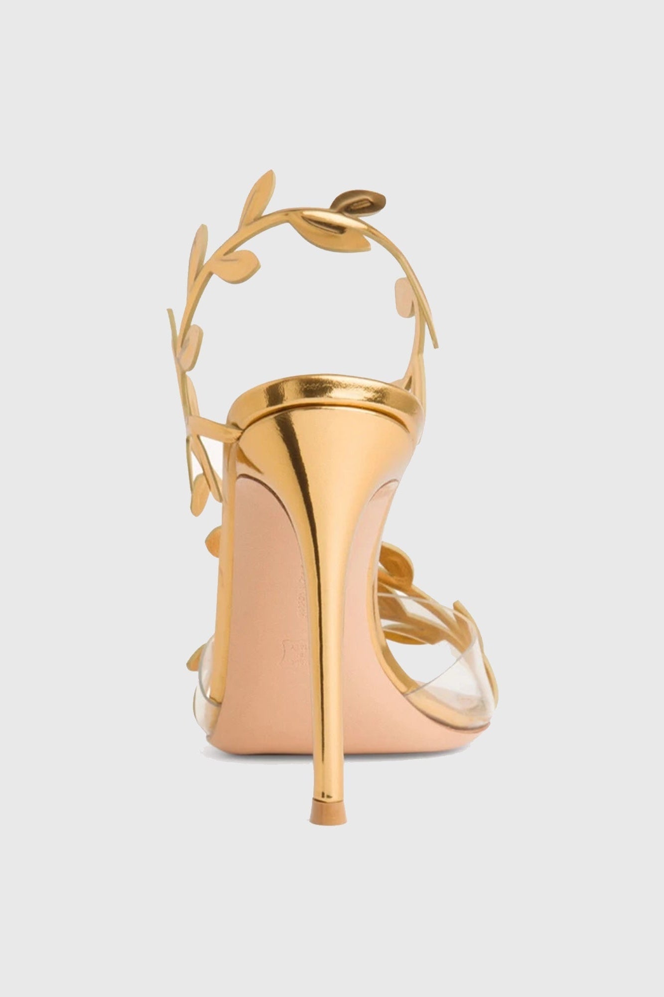 Revonda Mirrored Leaf Embellished Slingback Sandals