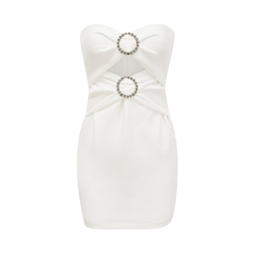 Melina bow-detail crystal mini dress