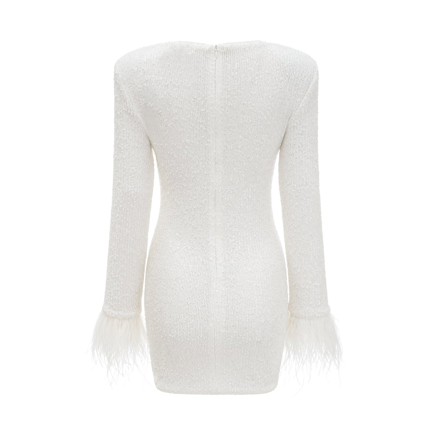 Amorata feather-trim embellished dress