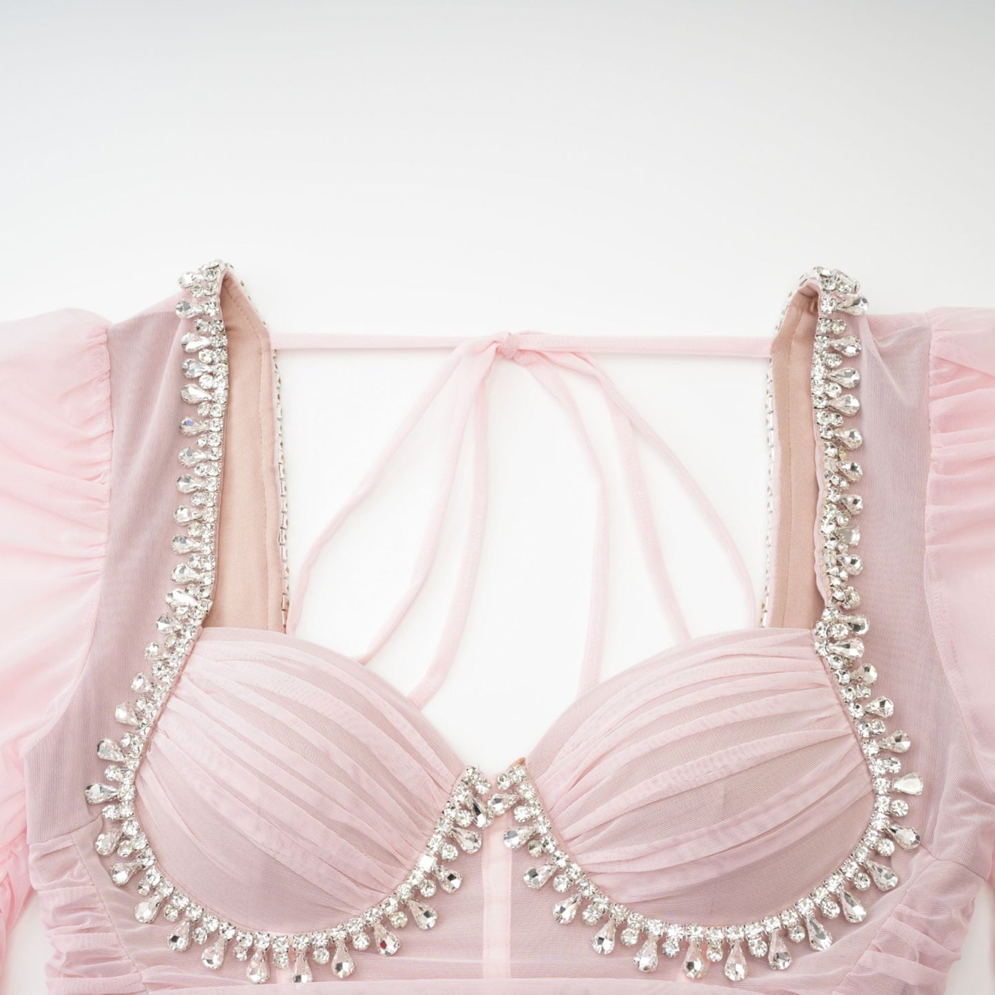 Eloite pink mesh midi dress