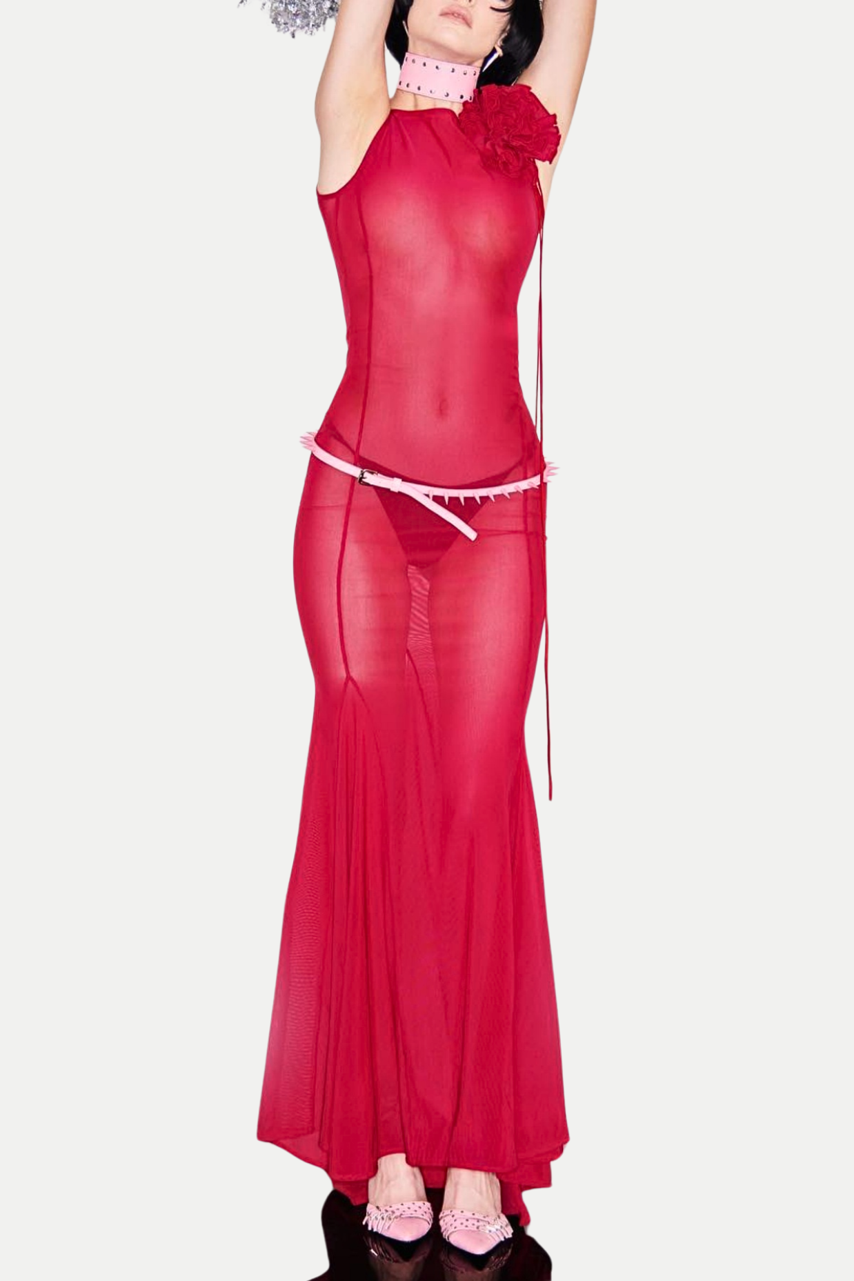 Shaelie Flower Mesh Maxi Dress