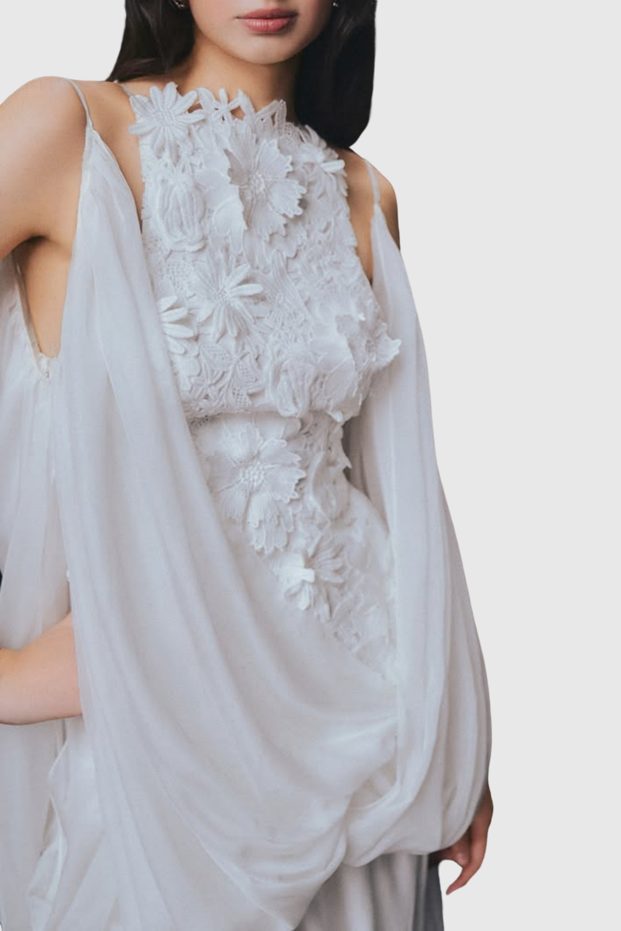 Soleka Lace Puffy Tulle Mini Dress