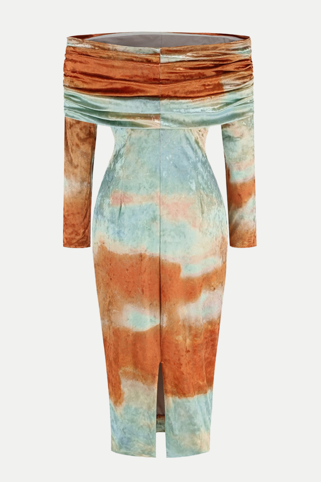 Sunset Off Shoulder Velvet Midi Dress