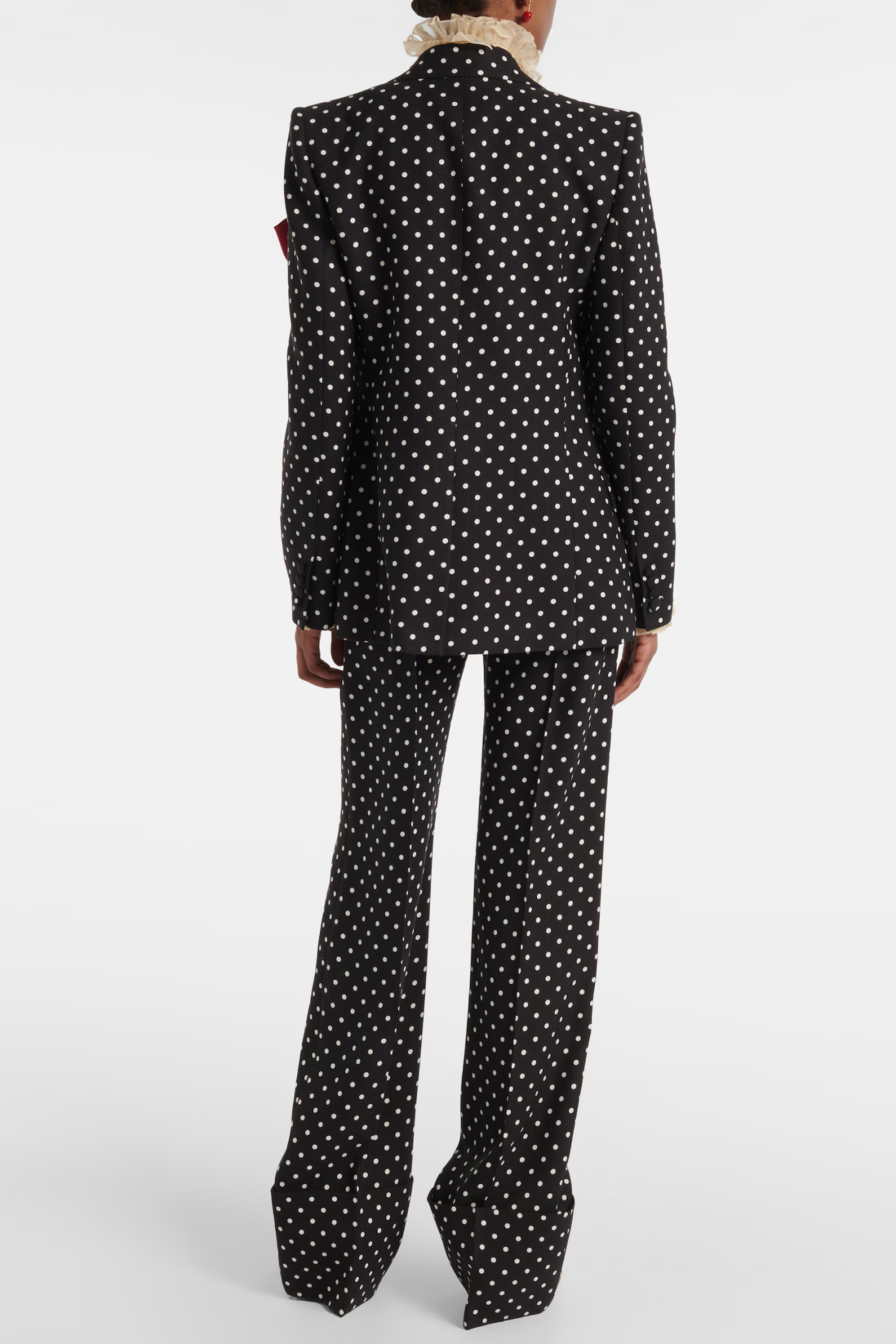 Syrita Polka Dot Bow Blazer Two Piece Set