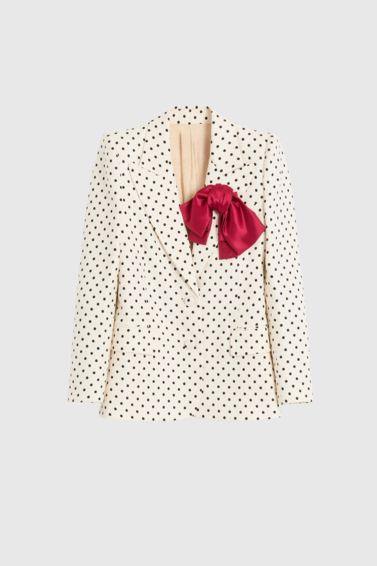 Syrita Polka Dot Bow Blazer Two Piece Set